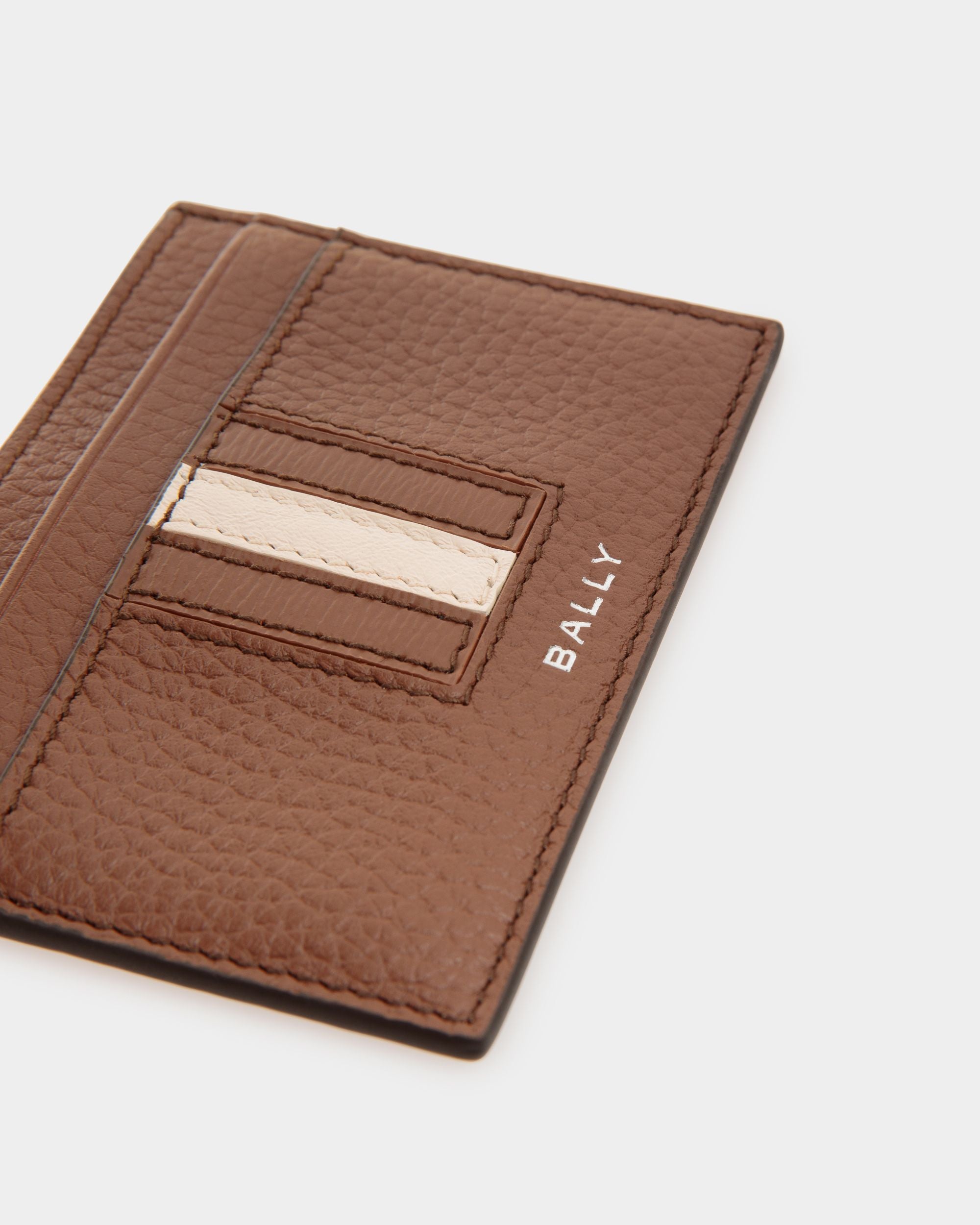 Bally Global - Ribbon Business Card Holder In Brown Leather - Brown