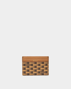 Pennant Business Card Holder In Brown Synthetic