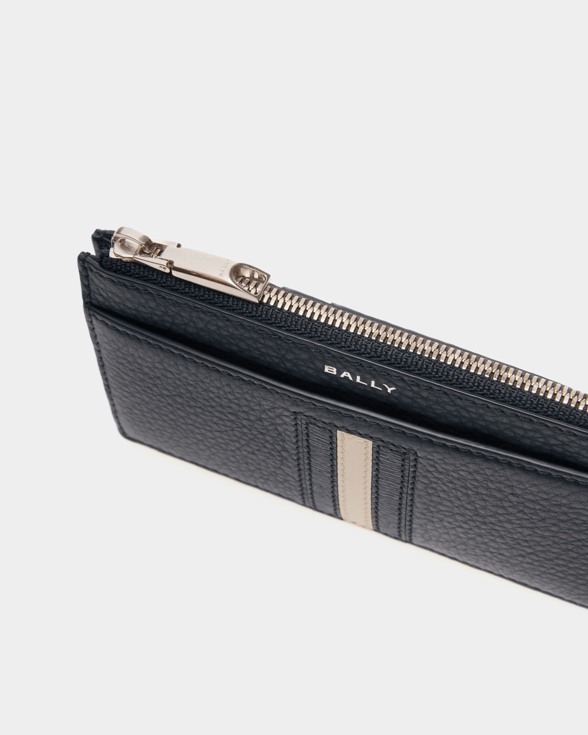 Bally Global - Tarjetero Ejecutivo Ribbon De Piel Color Medianoche - Azul