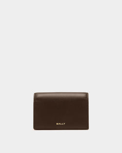 Deco Business Card Holder in Ebano Leather
