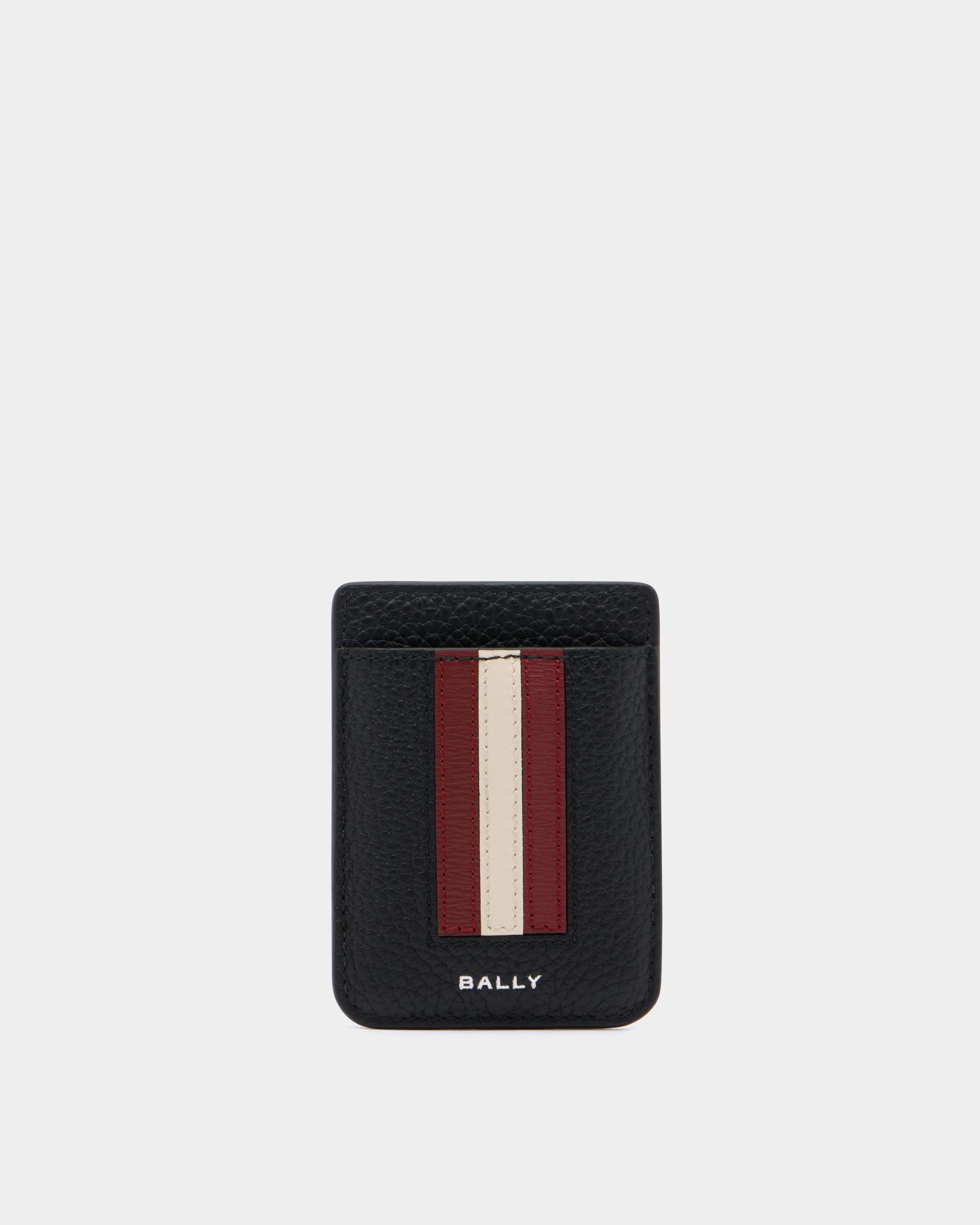 Bally Global - Ribbon Card Holder in Black Grained Leather - Black