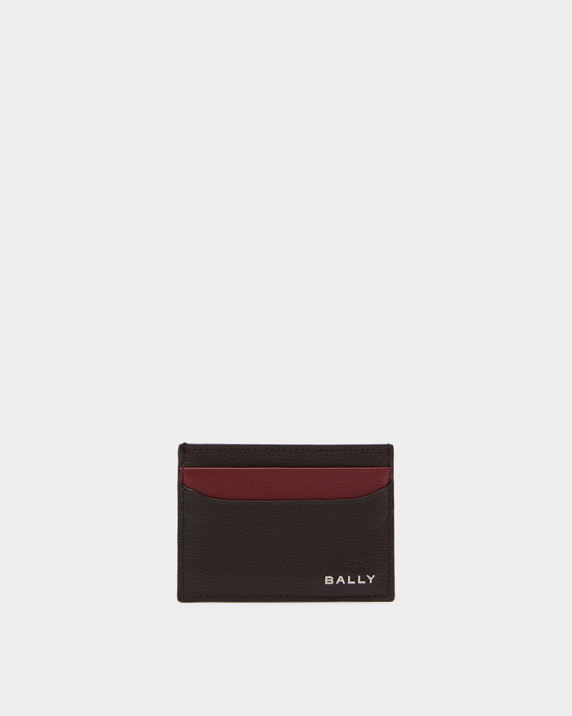 Bally Global - Bally Essential Card Holder in Ebano And Red Grained Leather - Multicolor
