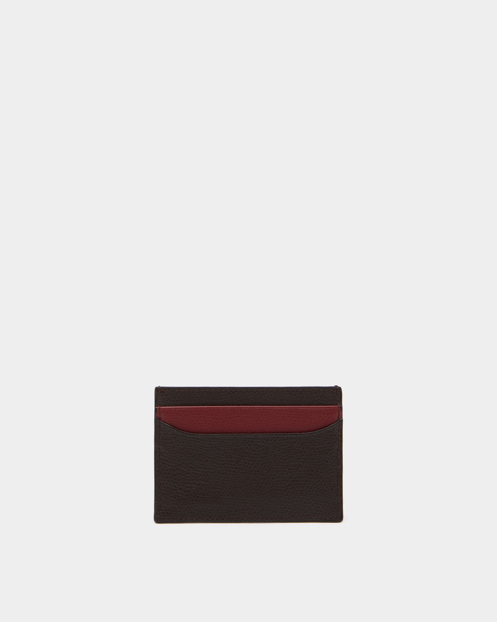 Bally Global - Bally Essential Card Holder in Ebano And Red Grained Leather - Multicolor