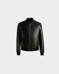 Bomber Jacket In Black Leather