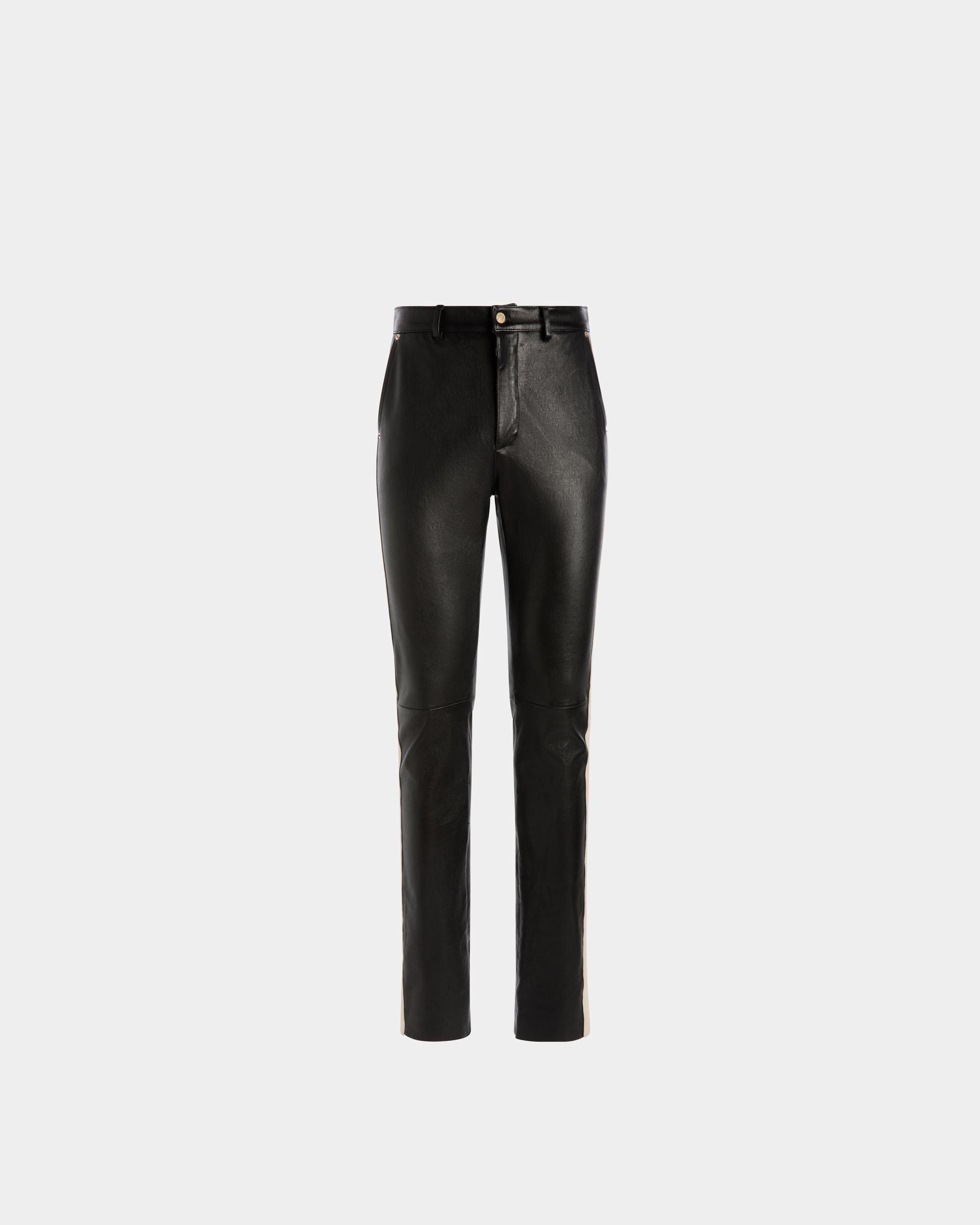 Bally Global - Pantalones Elásticos De Napa De Piel Negra - Negro