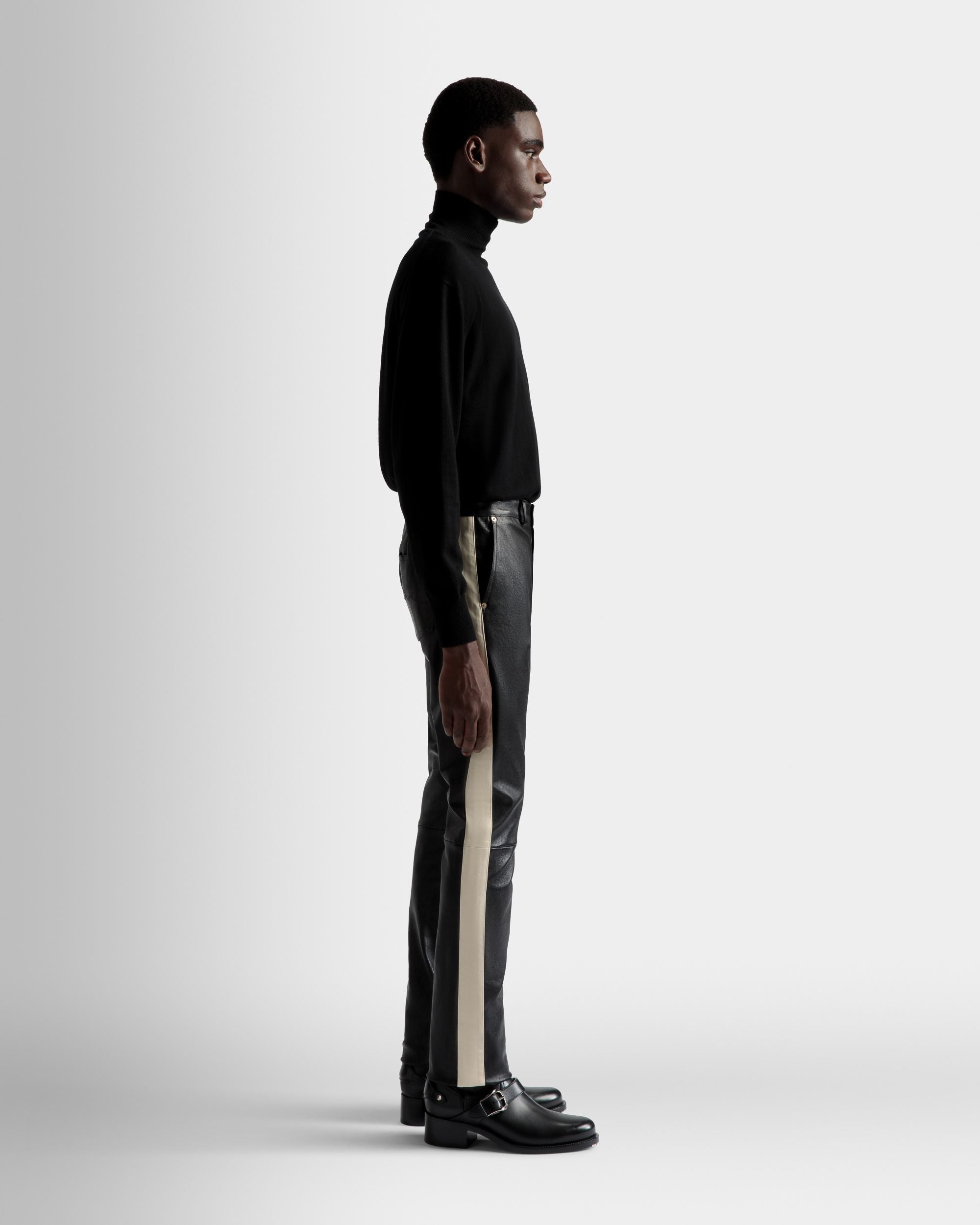 Bally Global - Nappa Stretch Trousers In Black Leather - Black