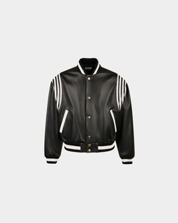 Bomber Jacket in Black Leather