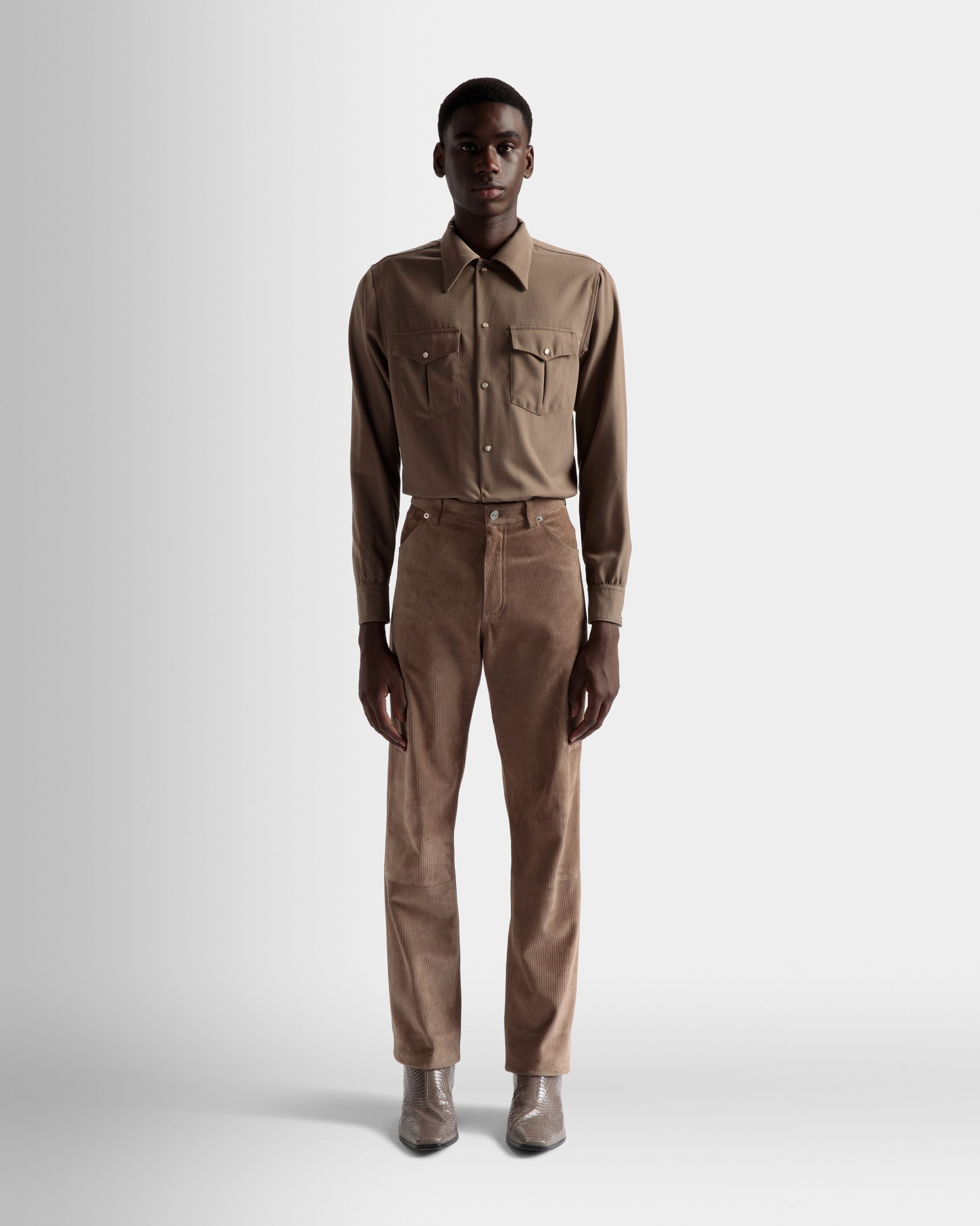 Bally Global - Straight Trousers In Sepia Leather - Brown