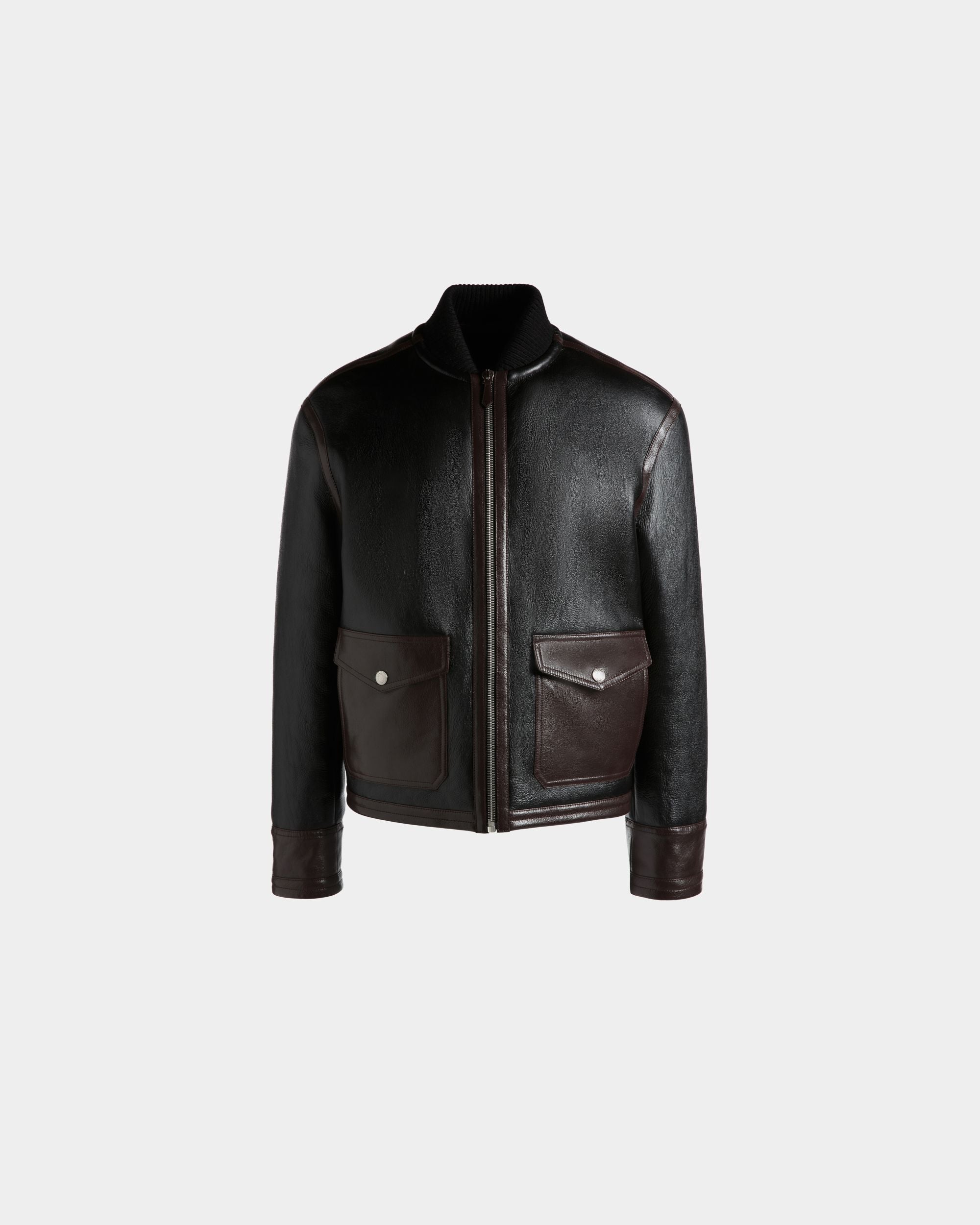 Bally Global - Shearling Lined Bomber in Black Leather - Negro
