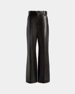 High Waist Pants In Black Leather