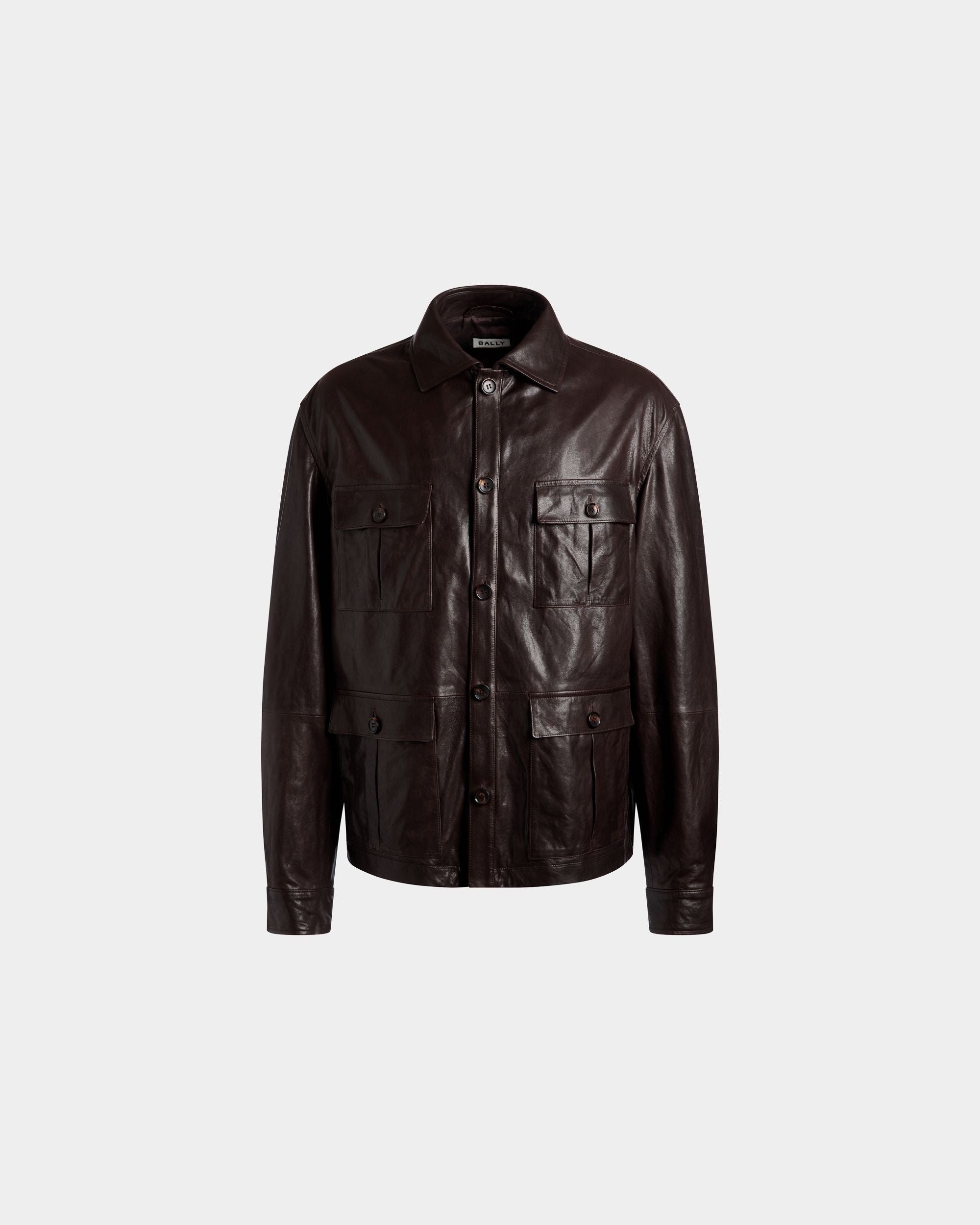Bally Global - Veste Saharienne En Cuir Ebano - Marron