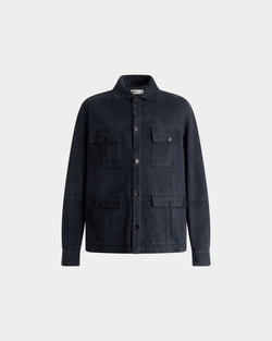 Saharan Jacket in Navy Blue Suede