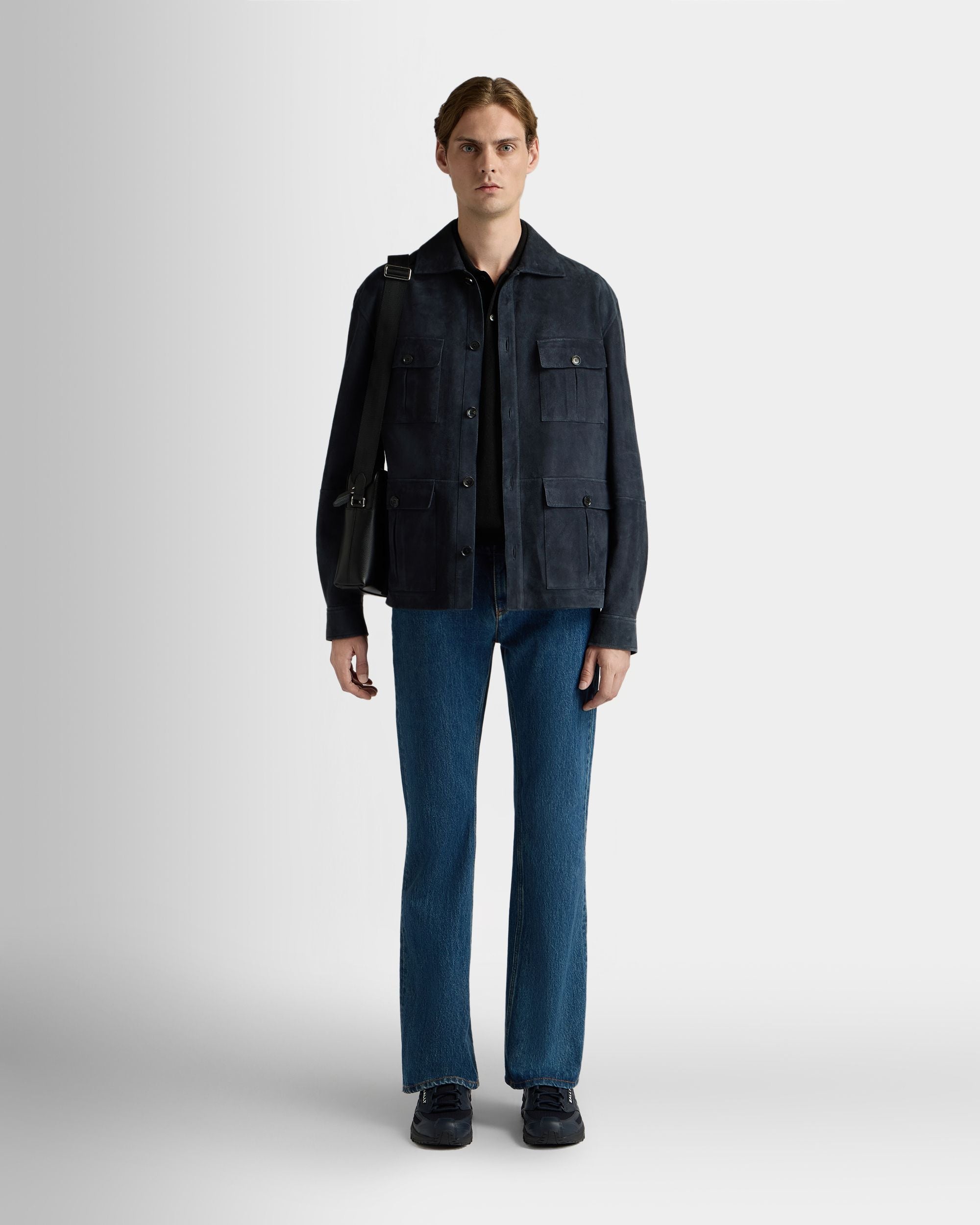 Bally Global - Saharan Jacket in Navy Blue Suede - Blue