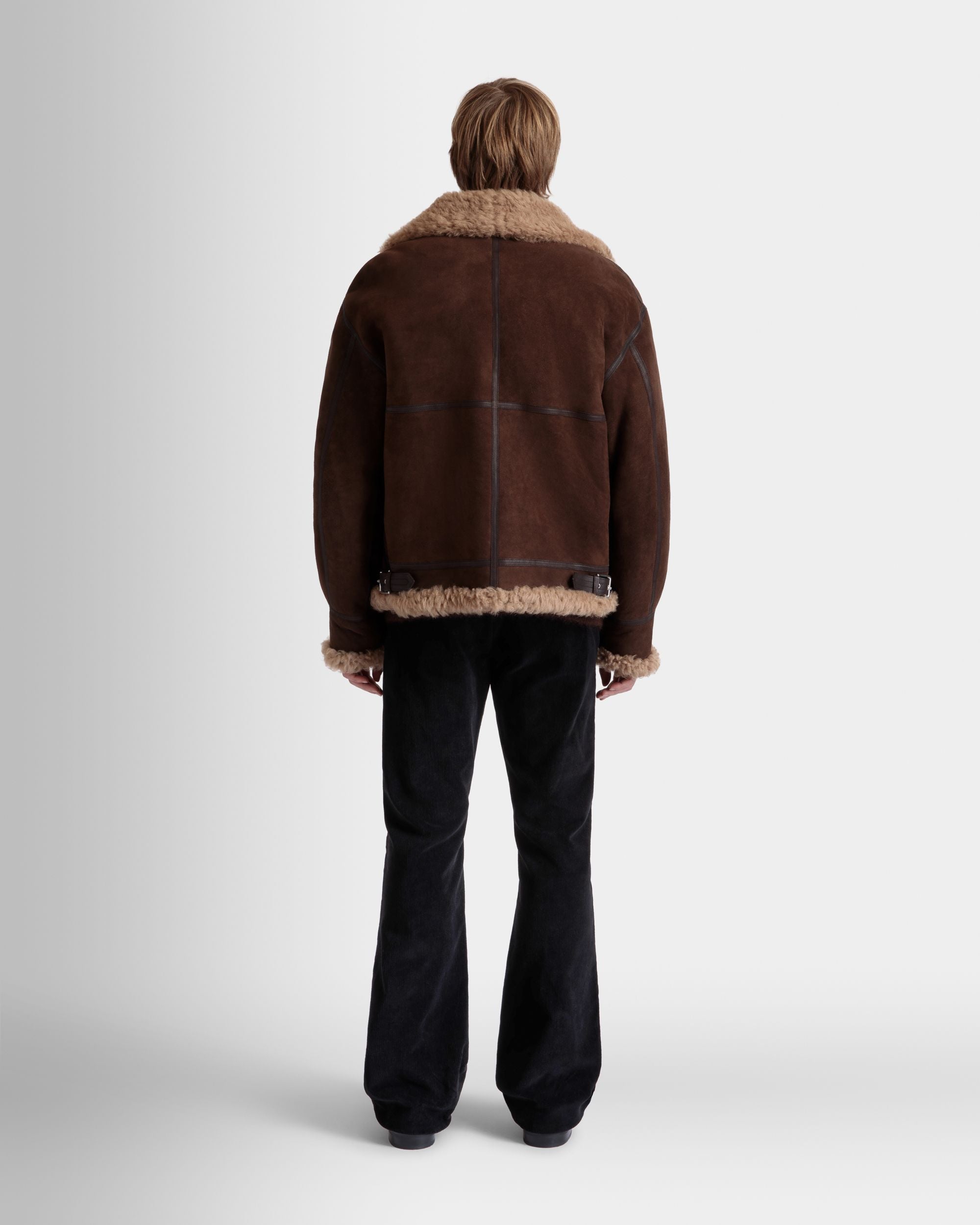 Bally Global - Cazadora De Aviador De Borreguillo Marrón Y Beige - Marrón