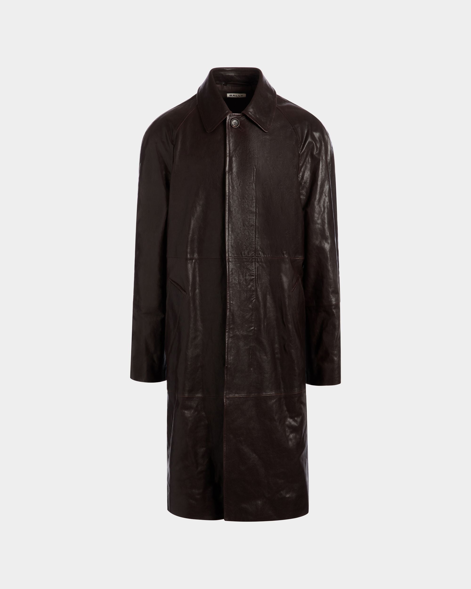 Bally Global - Manteau En Cuir Marron - Marron