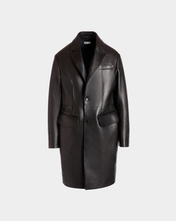 Coat in Black Leather