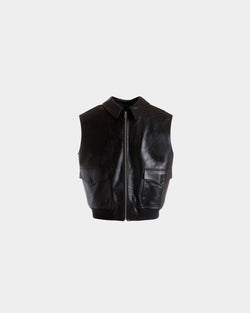 Vest in Black Leather