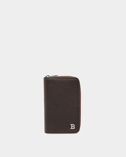 Key Case In Brown Embossed Leather