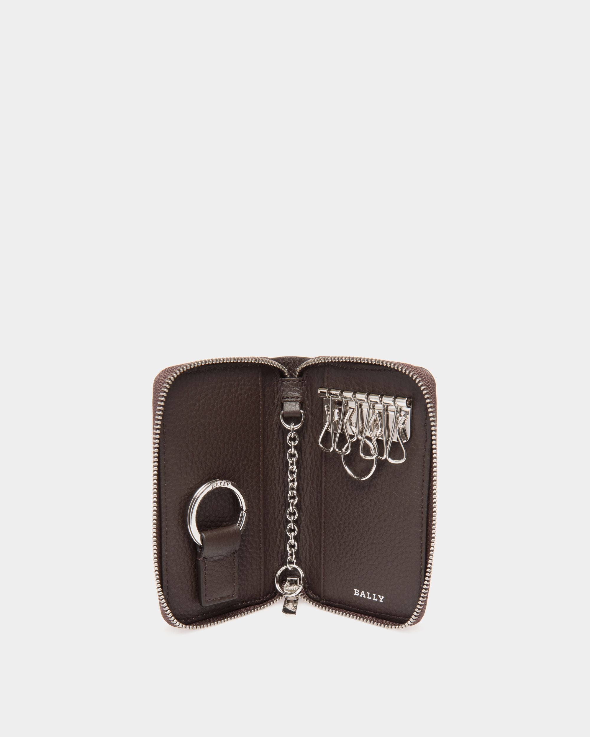 Bally Global - Key Case In Brown Embossed Leather - Brown