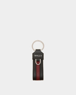 Ribbon Keychains In Black Leather