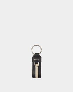 Ribbon Key Holder In Midnight Leather