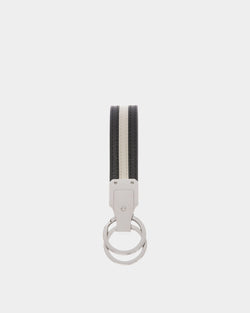Ribbon Keyring in Black Leather