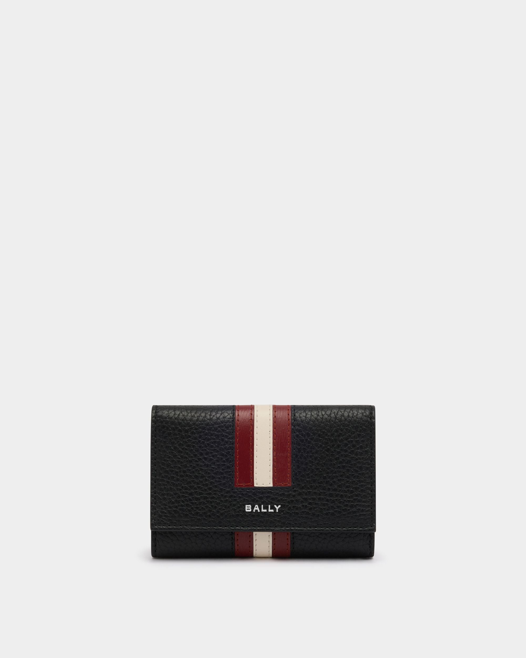 Bally Global - Ribbon Key Holder in Black Grained Leather - Black