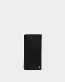 Cartera Continental De Piel Repujada Negra