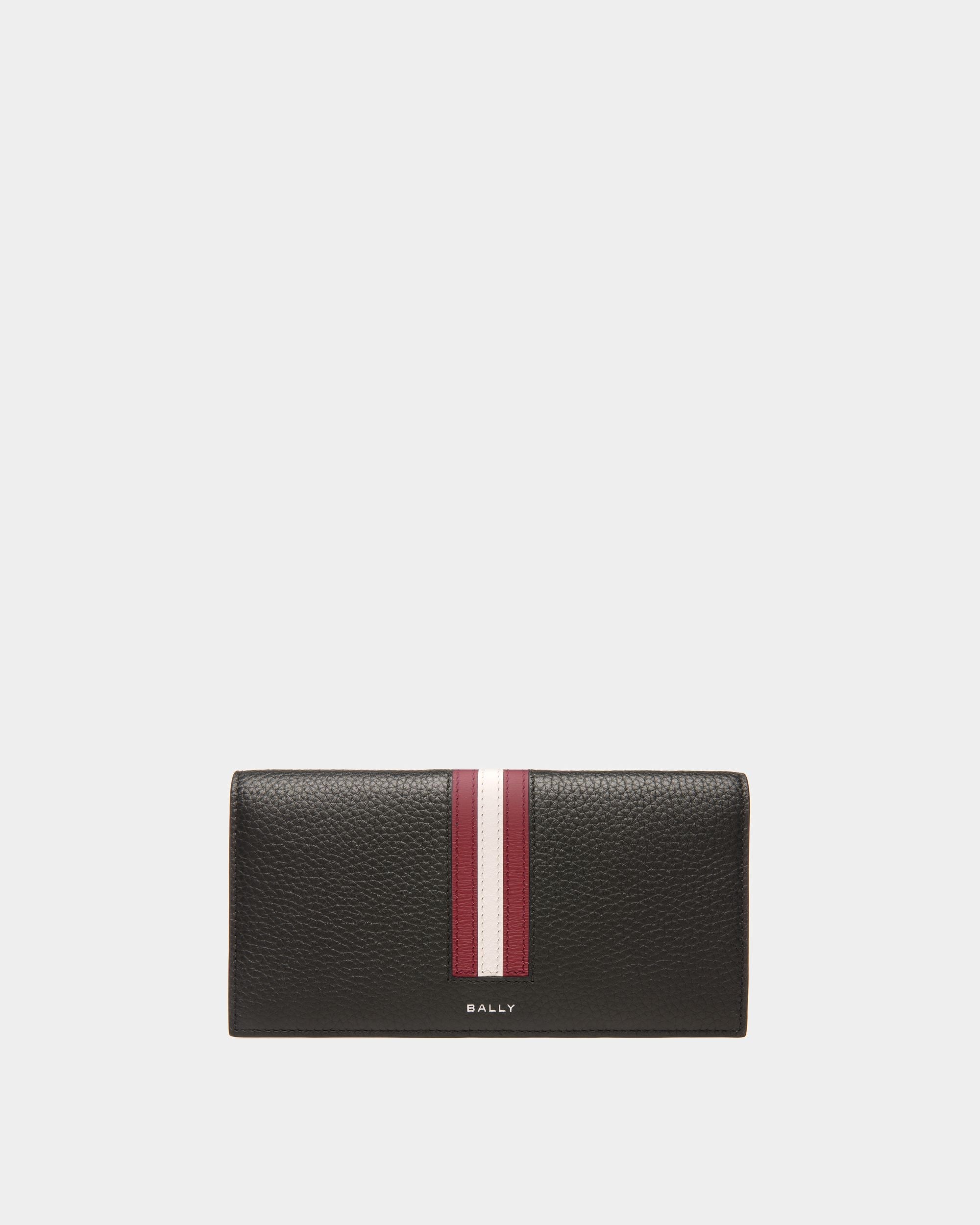 Bally Global - Ribbon Continental Wallet in Black Grained Leather - Black