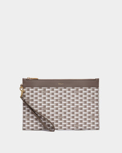 Cartera De Mano Pennant De Piel Y TPU En Marrón