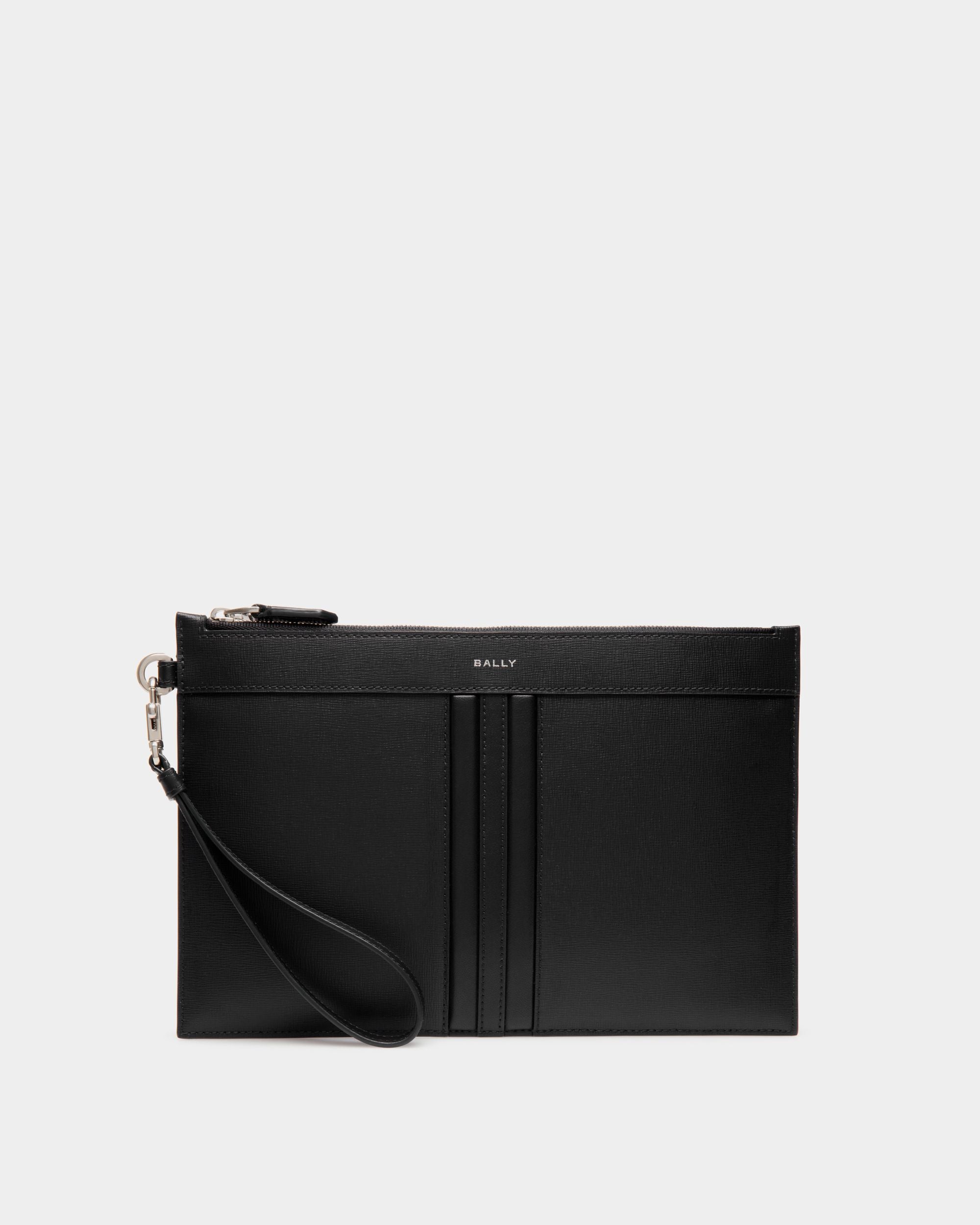 Bally Global - Mythos Pochette in Black Recycled Leather - Black