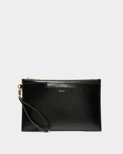 Cartera De Mano Easy Bally De Piel Negra