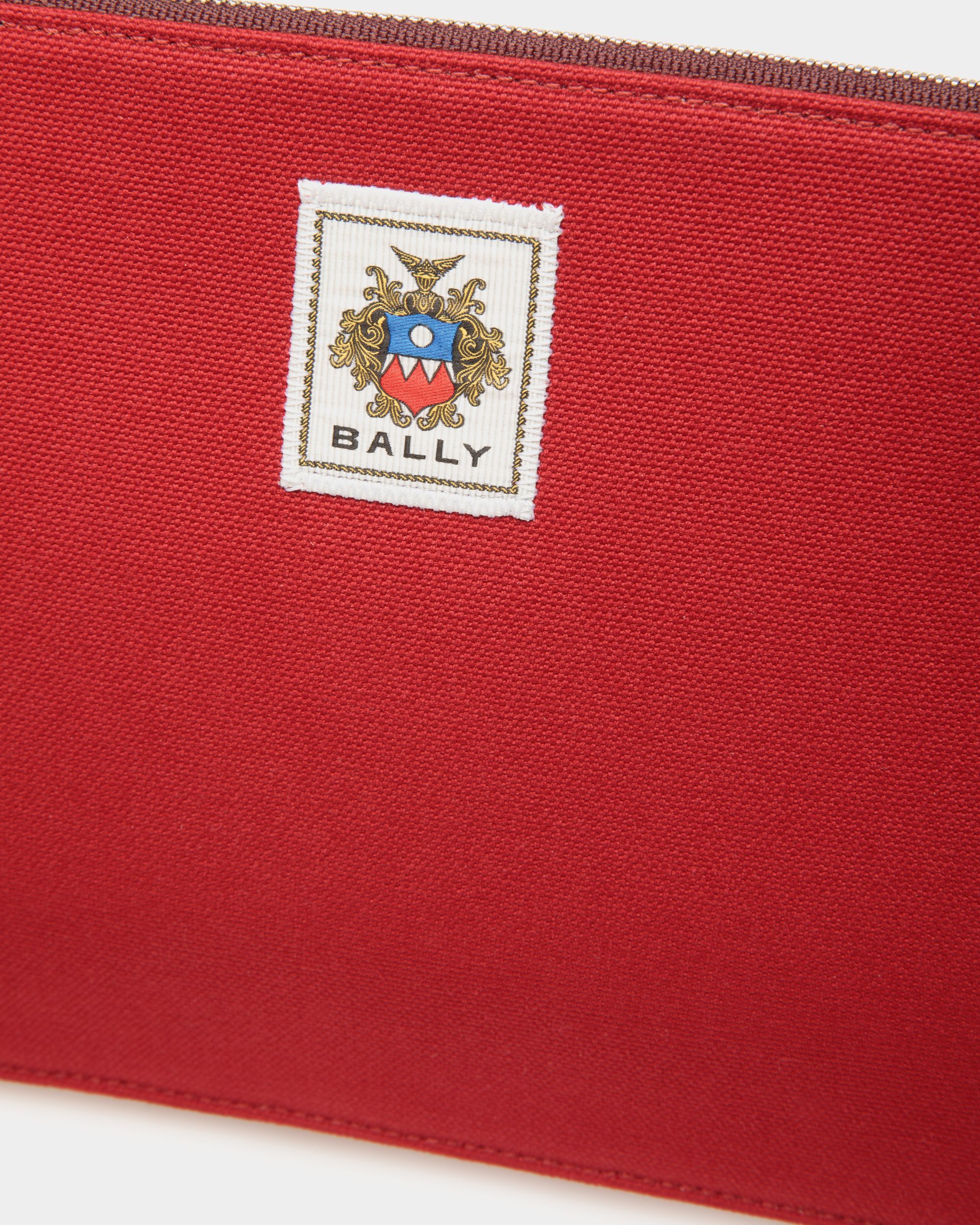 Bally Global - Easy Bally Pochette In Candy Red Cotton Canvas - Red
