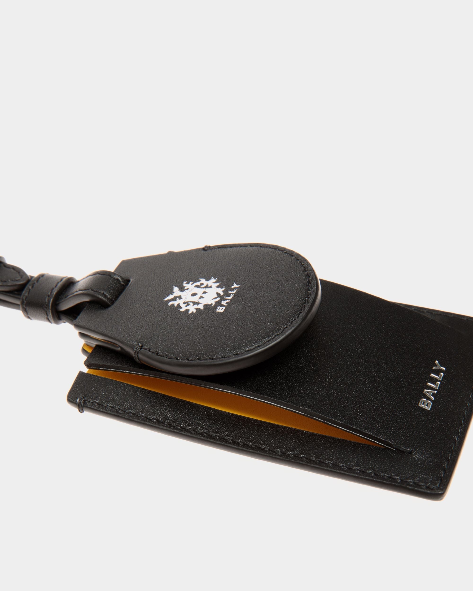 Bally Global - Adrien Brody Travel Collection Luggage Tag In Black And Yellow Leather - Negro