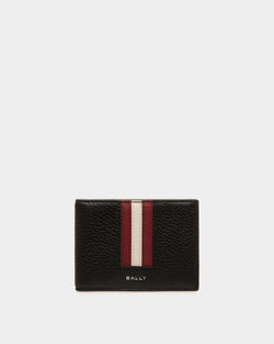 Cartera Plegable Ribbon De Piel Negra