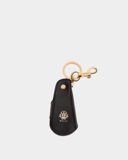 Beckett Keyring in Black Leather