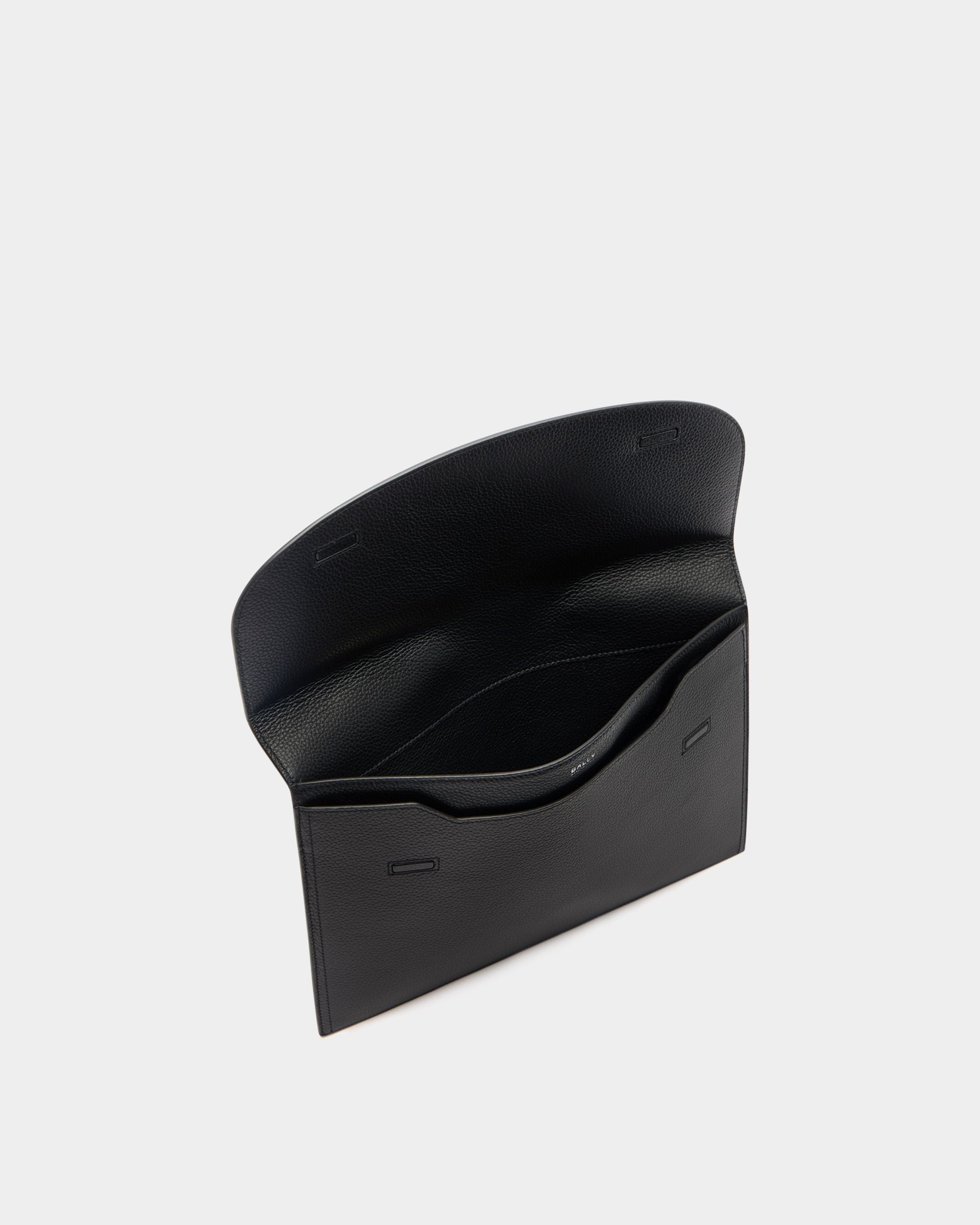 Bally Global - Sac À Rabat Capitol En Cuir Grainé Noir - Noir