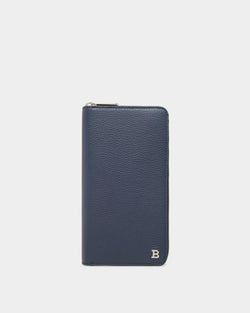 Cartera De Viaje De Piel Repujada Azul