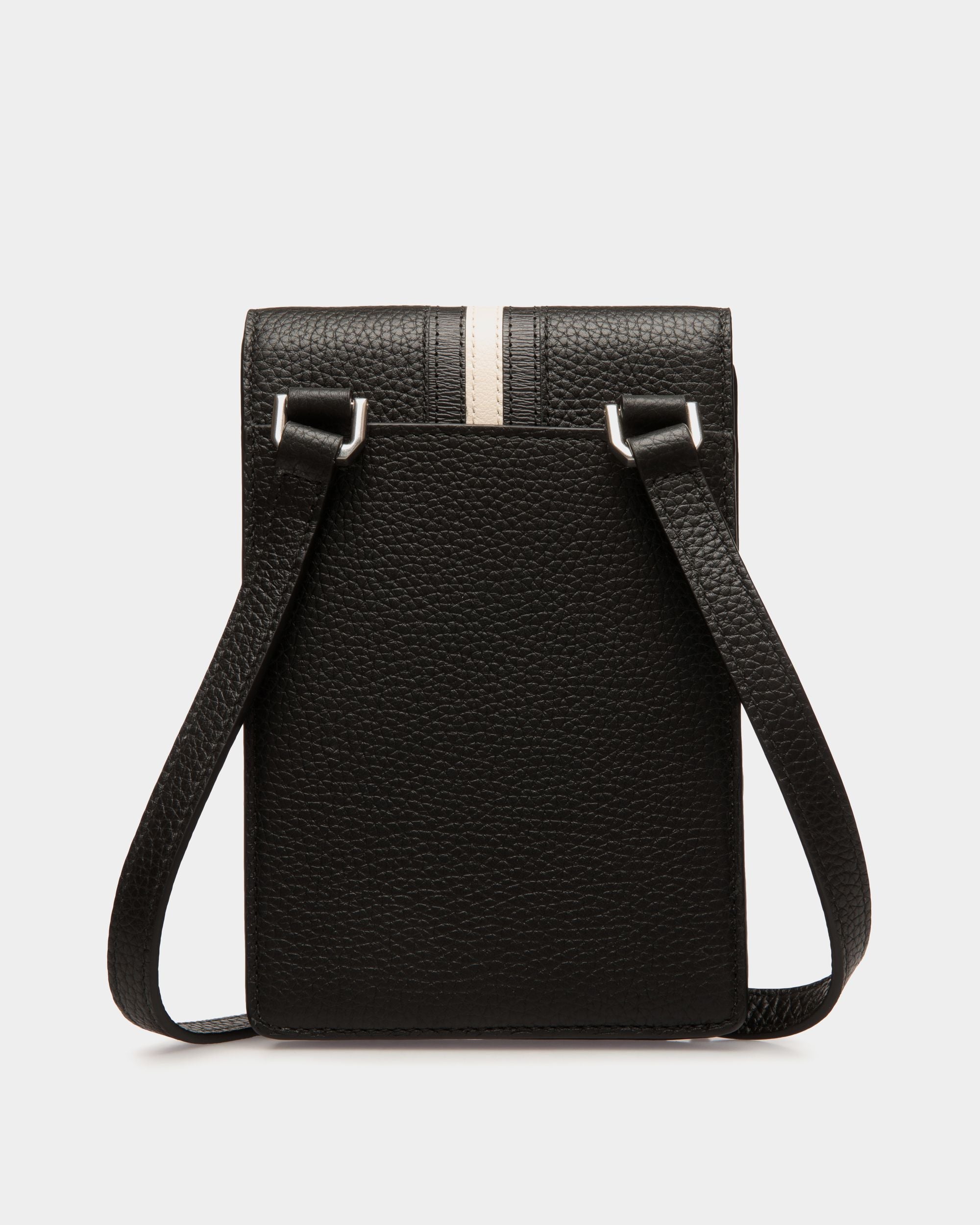 Bally Global - Ribbon Phone Wallet In Black Grained Leather - Black