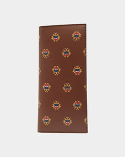 Cartera Continental Easy Bally De Piel Marrón Con Escudo Bally Crest Estampado