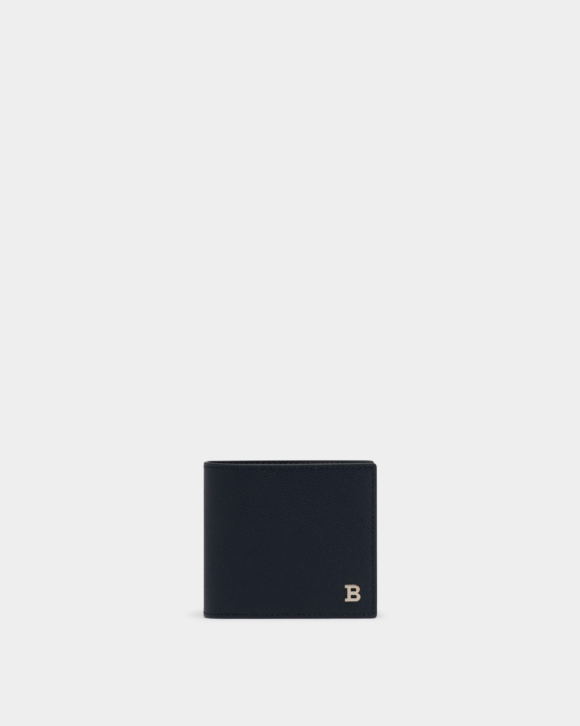 Bally Global - Bifold Wallet in Navy Blue Embossed Leather - Blue
