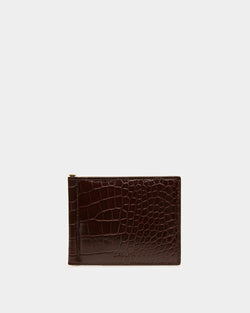 Bifold Clip Wallet In Crocodile Embossed