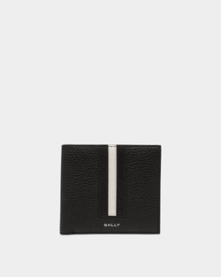 Ribbon Bifold In Black Grained Leather
