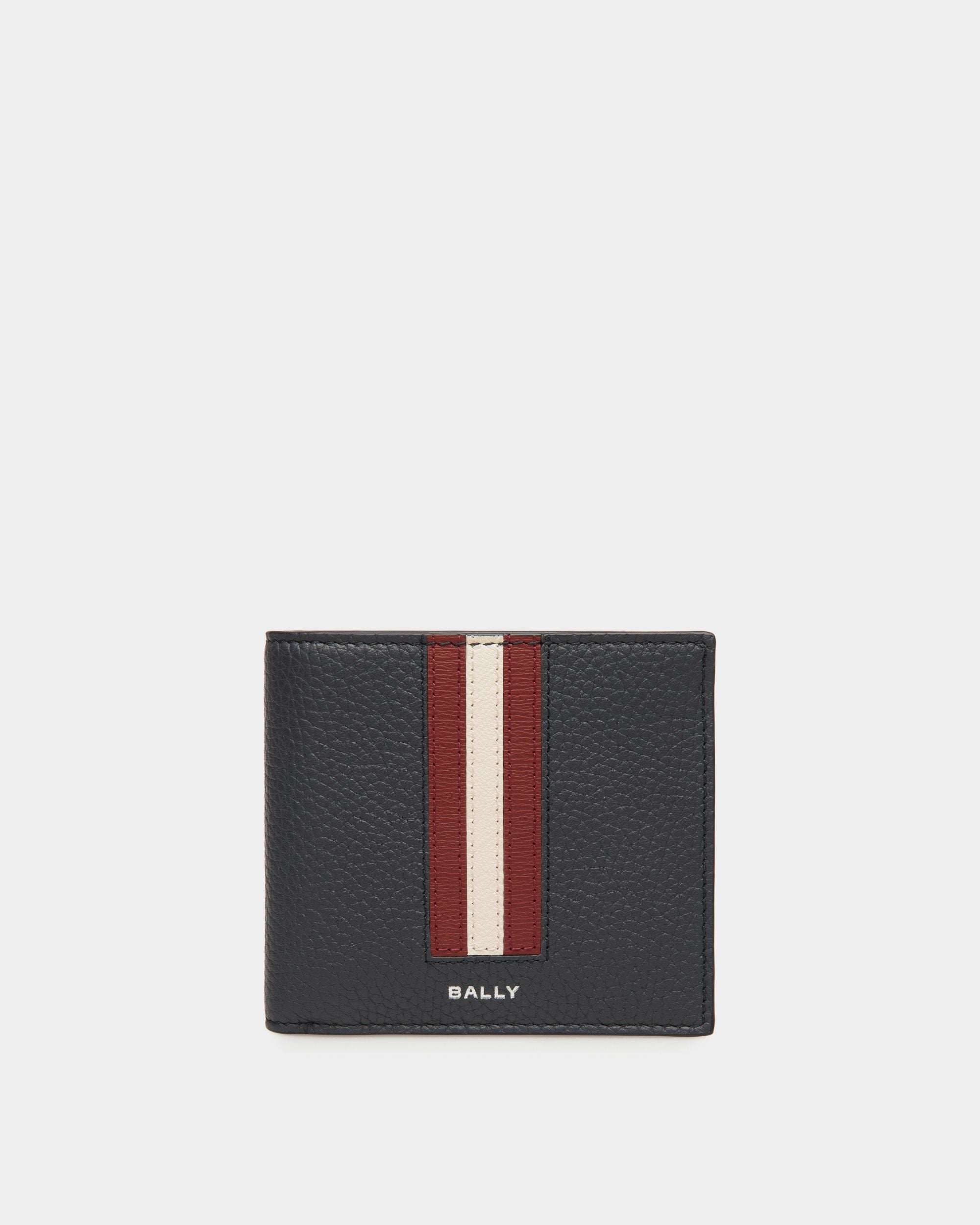 Bally Global - Ribbon Bifold In Navy Blue Leather - Blue