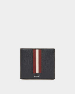 Ribbon Bifold In Navy Blue Leather