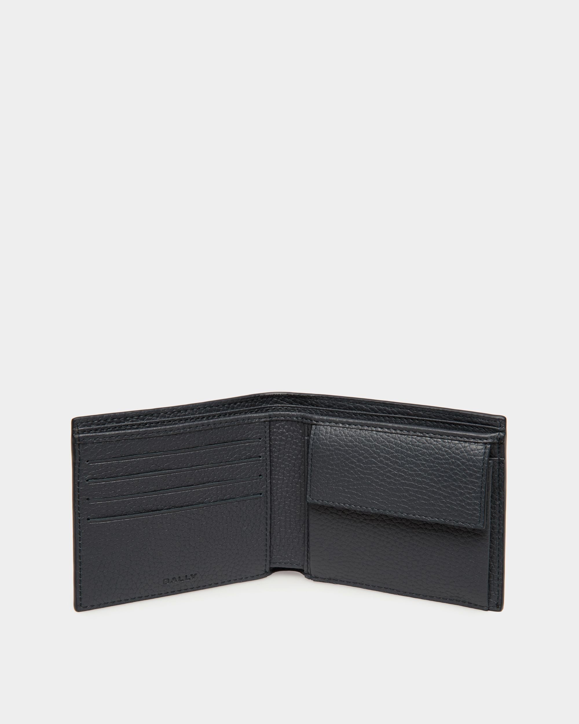 Bally Global - Ribbon Bifold In Navy Blue Leather - Azul