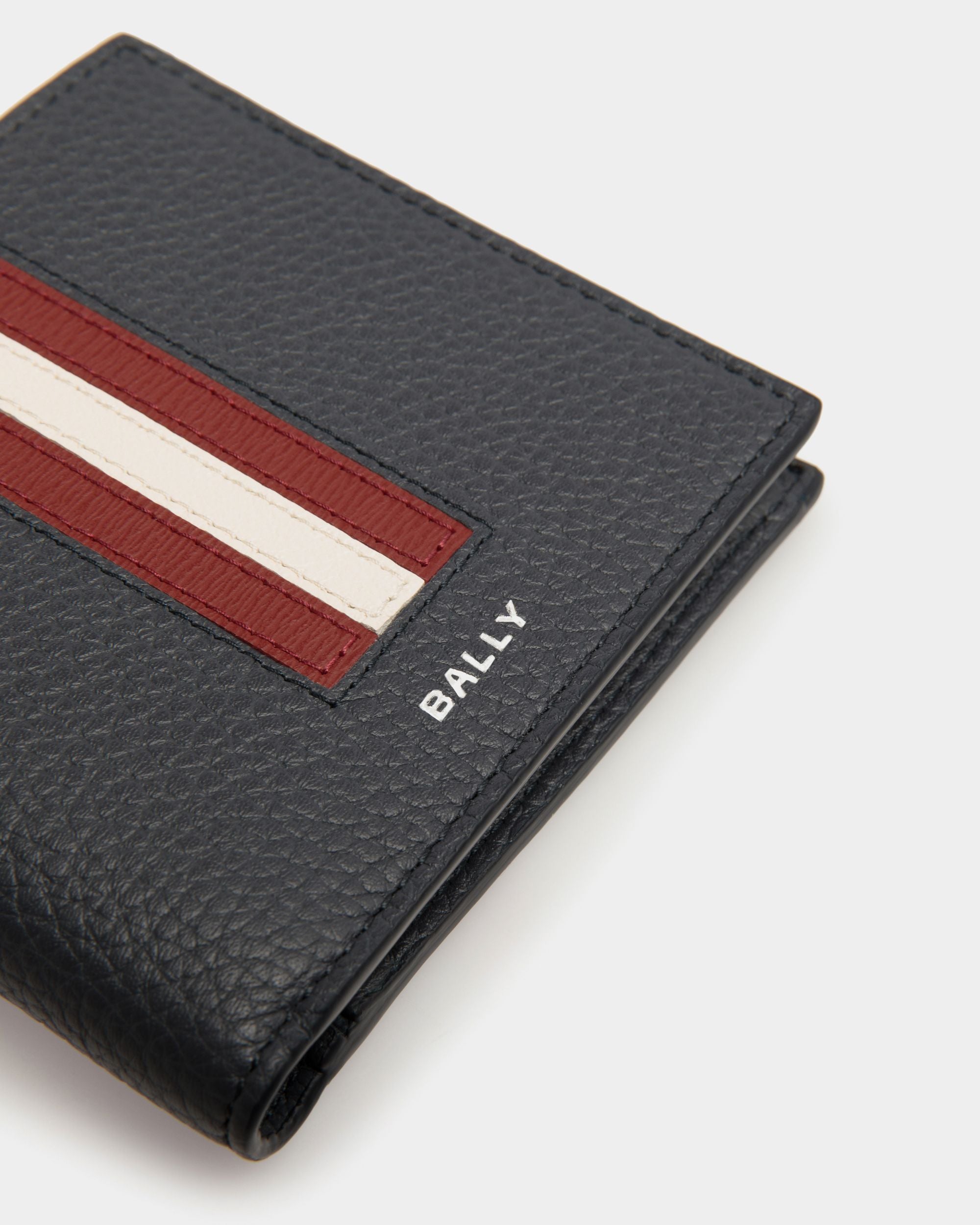Bally Global - Ribbon Bifold In Navy Blue Leather - Azul