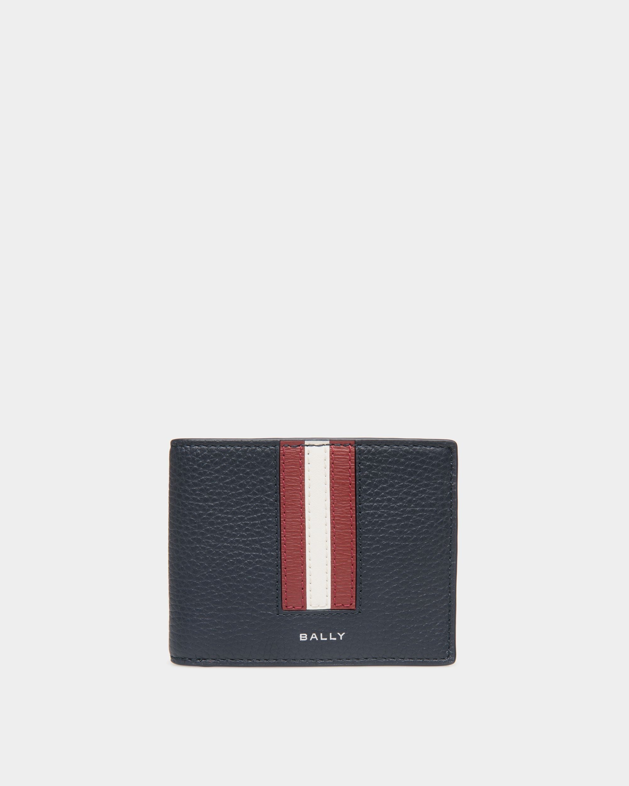 Bally Global - Ribbon Bifold In Navy Blue Leather - Blue