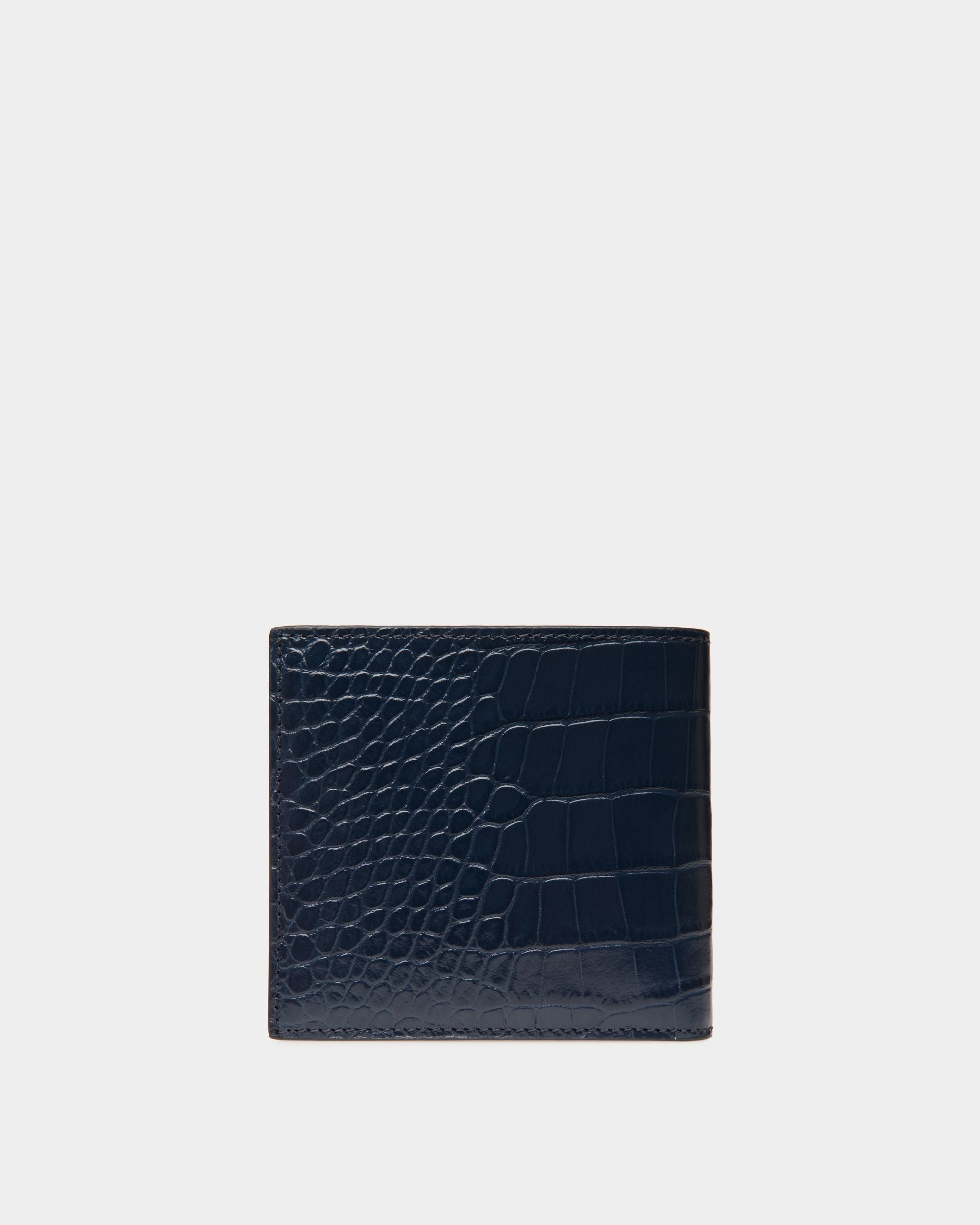 Bally Global - Busy Bally Bifold Wallet in Navy Blue Printed Leather - Blue