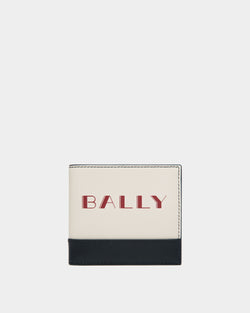 Summer Capsule Bifold In White And Navy Blue Leather